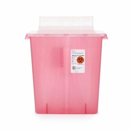 In-Room Sharps Container Translucent Red Base 16-1/4 H X 13-3/4 W X 6 D In. Horizontal Entry 3 Gallon, 10PK 85221R